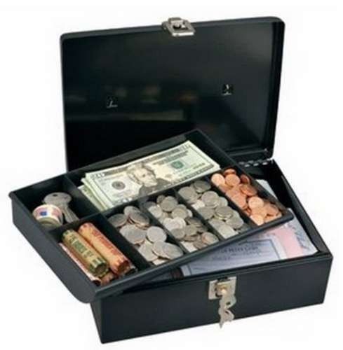 Master Lock Cash Box with 7 Compartment Tray Money Safe Locking Security Steel
