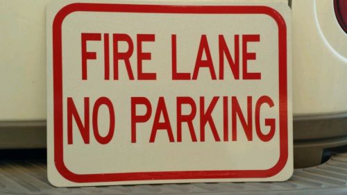 9x12   Custom Fire Lane Sign,  Type I Reflectivity,  Red &amp; White, New