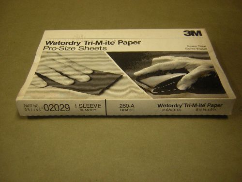 3m 02029  wet dry sandpaper 9&#034; x 5 1/2&#034;  sheets 280 grit 50 sheet pk  1/2 sheets for sale