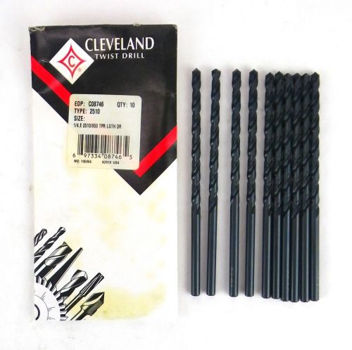 CLEVELAND C08746 Type 2510 1/4&#034; x 6-1/4&#034; HSS Oxide Taper Length Drill QTY 10 H18
