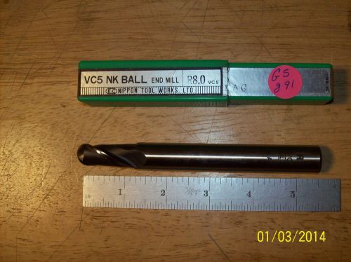 Ball Endmill H.S.S. Metric R8 x16x 5-1/2”Lg See DESCRIPTION FOR Condition