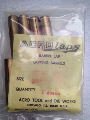 NEW ACRO LAP 3/8&#034; BLIND HOLE LAPPING BARREL. Acro Tool. Barrel Lap. (B12)