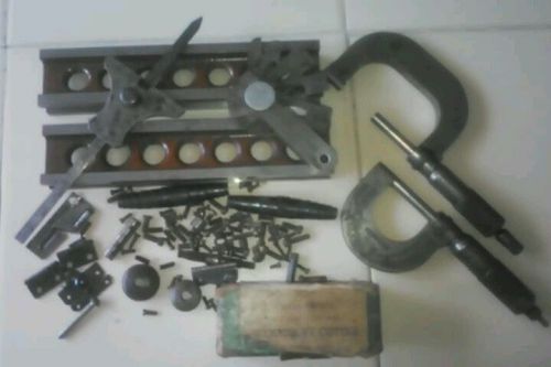 Vintage Brown &amp; Sharpe machinist tool lot micrometer, scratch and feeler gages