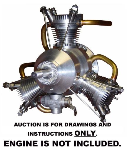 Drawings plans for radial engine, glow ignition model airplane engine for sale