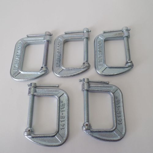5 NEW ADJUSTABLE CLAMP Co. 1-1/2&#034; &#034;C&#034; Clamps Made in the USA Pony