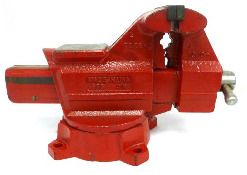 Wilton 655 Bench Vise With 5-1/2&#034; Jaw Width 3&#034; Opening 1&#034; Pipe Jaw &amp; Swivel Base