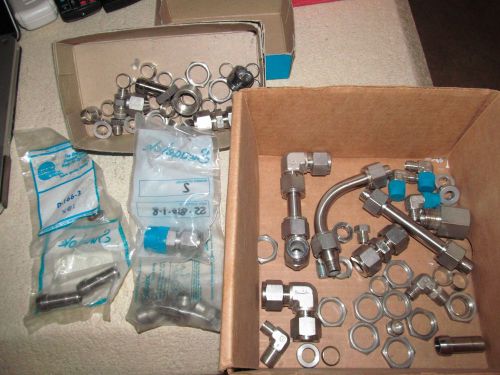 Swagelok Male / Female Connector Large Lot - Assorted Sizes 1/2&#034;  QTM SEE PHOTOS