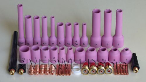 Tig gas lens collet body assorted size fit tig welding torch sr wp9 20 25,46pk for sale