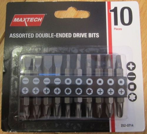 Maxtech Assorted 10 Piece Double-Ended Drive Bits, 252-0714, Free Shipping!
