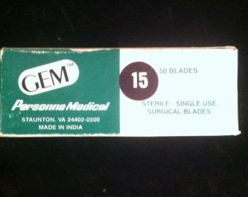 Genuine Personna Medical Gem Size No. 15 Scalpel Blade 50 Blades