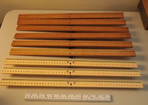 Lot of 10 vintage scientific lab experiment mirror image rulers &amp; regular ruler for sale
