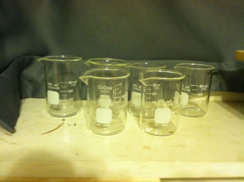 Lot Of 7 Pyrex 100ml Low Form Beakers
