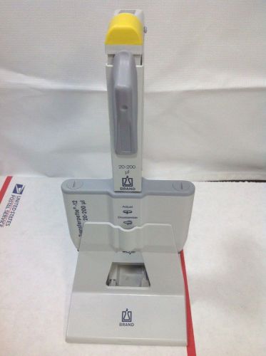 BrandTech Transferpette 12 Channel Manual Pipette, 20-200 uL #3 with stand