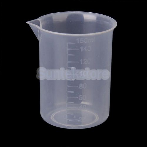 150ml Kitchen Lab Transparent Plastic Graduated Beaker Cup Measure Container