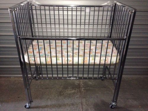 GREAT Infant Stainless Steel Hospital Crib W/ Mattress