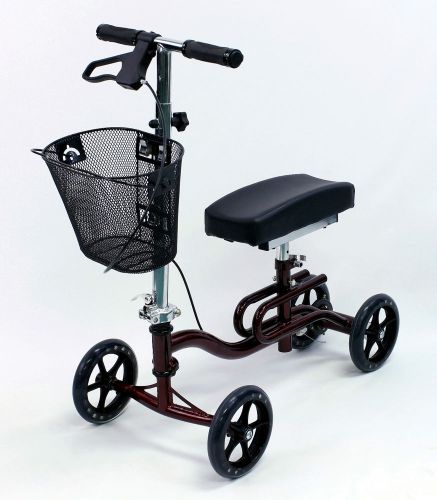 Knee scooter 2-in-1 walker &amp; leg exerciser karman foldable kw-100 burgundy new for sale