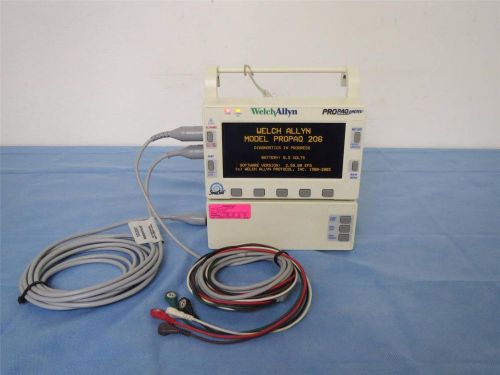 Welch allyn propaq encore patient monitor 206el w/ecg inv bp cables warranty 03 for sale