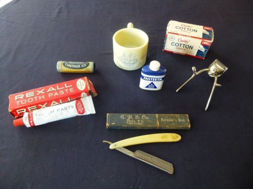 Vintage Lot of Barber and Grooming Products and Instruments