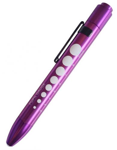 PUPIL GAUGE Purple Reusable Nurse Pen Light Medical Click Penlight USSeller ALGP