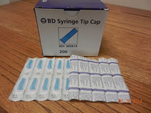 B-D #305819 Syringe Tip Cap. Sterile. NEW.  Dented Box Sale!! 200 pieces