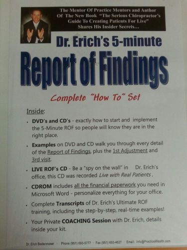 Dr. Erich&#039;s 5- Minute Report of Findings Complete how to set