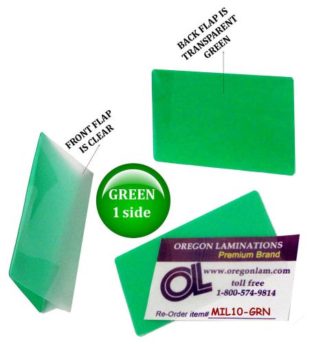 Green/clear military card laminating pouches 2-5/8 x 3-7/8 qty 100 by lam-it-all for sale