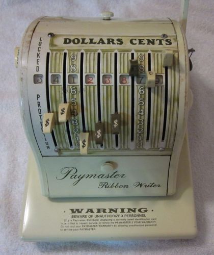 VINTAGE LOOK!!! Working w/ key PAYMASTER 8000 Ribbon Check Writer $219 Chicago