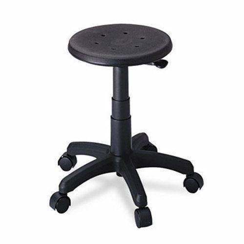 Safco Office Stool with Casters, Seat: 14in dia. x 16-21, Black (SAF5100)