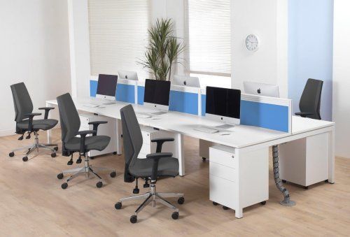 NEW - CALL CENTRE BENCH DESKS IN WHITE -  44 AVAILABLE