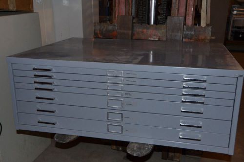 Safco Custom 7 Drawer Large Steel Flat Filing Cabinet Blueprint, Art, Documents,