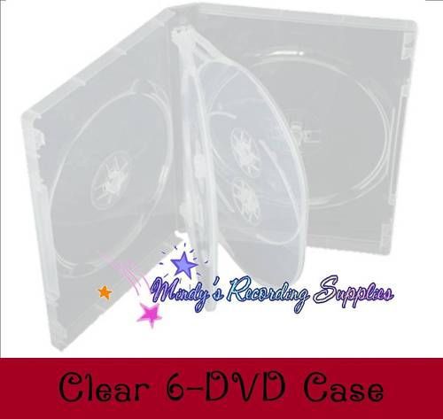 Clear slim 6 six dvd/cd disc movie box 5-pack new 21 mm for sale