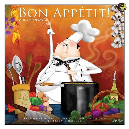 2015 BON APPETIT by TRACY FLICKINGER Wall Calendar 12x12 Food Cooking NEW