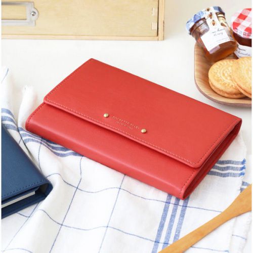 Iconic pochette diary vermilion color/wallet type planner/synthetic leather
