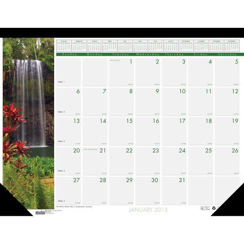House Of Doolittle Waterfalls of the World Monthly Desk Pad Calendar,