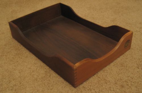 Classic Well-built 15 x 10 Walnut Wood Paper Tray InBox Dovetail Joints