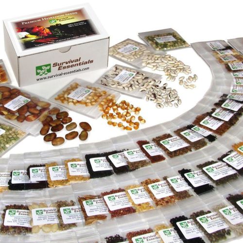 135 Variety Organic Heirloom Survival Seed Bank - Emergency Seed Vault - Non GMO