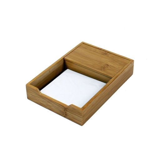 Desktop Bamboo Memo Pad Tray Organizer