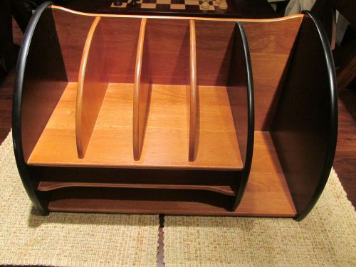 Pomerantz Maple and Painted Black Quality Solid Wood Desk Organizer