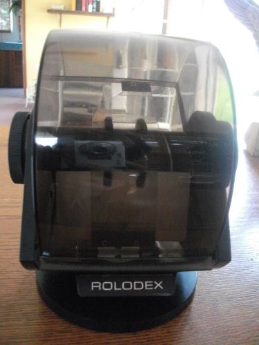 Rolodex Rotating Card File Swivel Rotary Brown Index Plastic SW-24C with Cards..