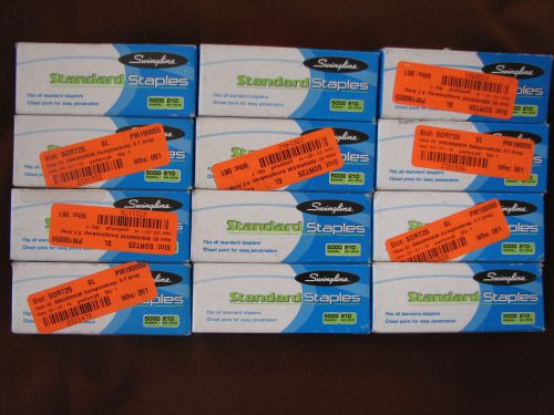 12 boxes of 5,000 count Swingline Standard Staples 60,000 Staples Total