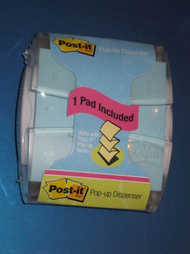 Post It Pop Up Note Dispenser 3M Includes Pad 3&#034; X 3&#034; Baby Blue Brand New