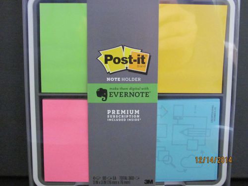 NEW - Post-it Note Holder, Evernote Collection, Quad - Assorted (NH654EV4) - NEW
