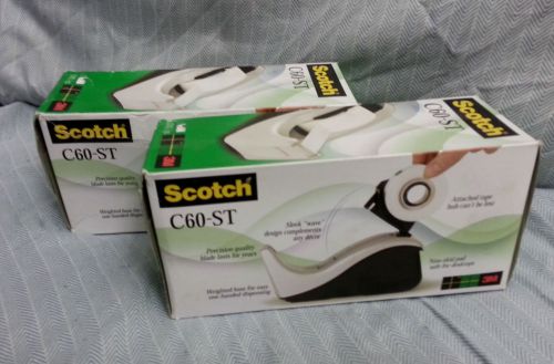 (Lot of 2) SCOTCH C60-ST Standard Weighed Base Premium Tape Roll Dispenser *NEW*