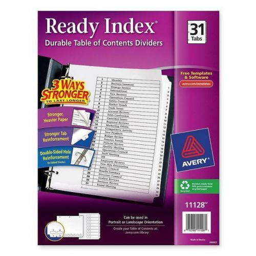 Avery Ready Index Classic Tab Title (31 Pack) Set of 4 Table of Contents Divider