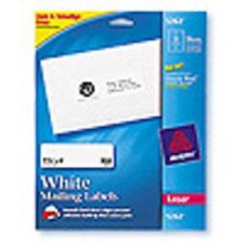 Avery Labels White Mailing Laser 1-1/3&#039;&#039; x 4&#039;&#039; 25 Sheets 350 Count