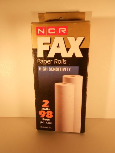 Two-Pack Genuine NCR Fax Paper 8-1/2&#034; x 98&#039; - 1/2&#034; Core  - High Sensitivity