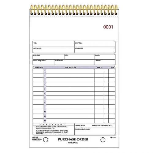 Rediform gold standard purchase order book - wire bound - 2 part - (1l149) for sale