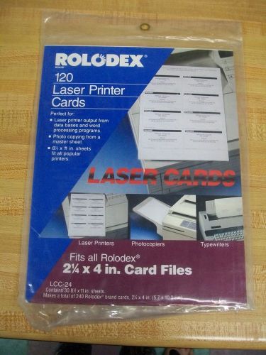 NEW ROLODEX 120 LASER PRINTER CARDS FOR 2.25X4 INCH CARD FILES 240 CARDS