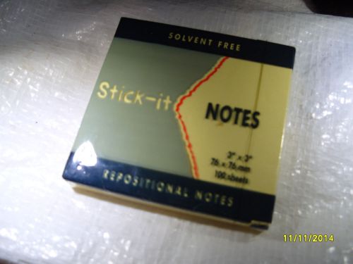 STICK-IT.  Post-it  NOTES  76mm X 76mm BRIGHT yellow.1 PACK. TOTAL 100 SHEETS.