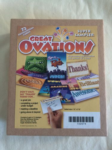 72 Great Ovations 4 1/4 x 2 3/4 Thank You &amp; Motivational Cards Successories